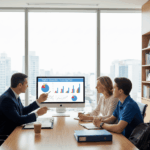 un conseiller recoit un parent et son enfant pour discuter du financement des études supérieures avec le prêt hypothécaire