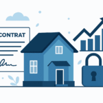 image symbolique d'une maison , d'un contrat et d'un graphique, représentant le prêt viager hypothécaire: levier patrimonial