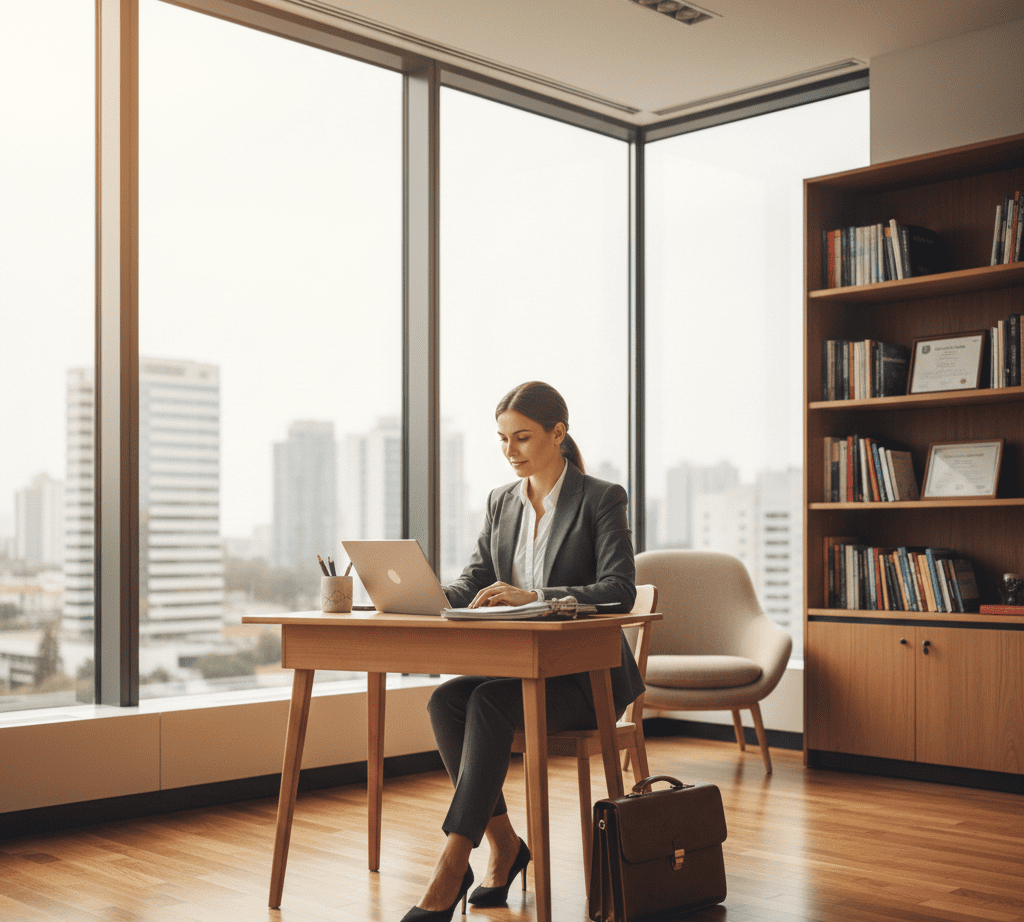 Entrepreneur analysant des documents financiers dans un bureau